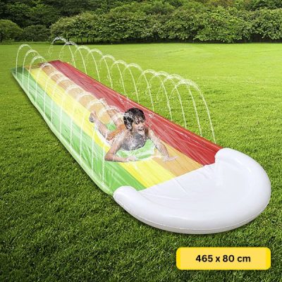 Tobogán de agua inflable - 465x80 cm, aspersor, arco iris | REEFLY