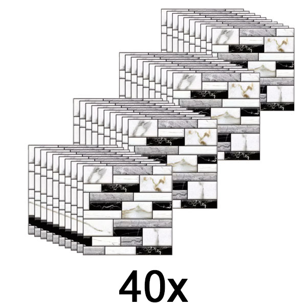 4x Vinilos de pared 3D imitiación mármol (10 unidades) | MARBLEBLOCKS