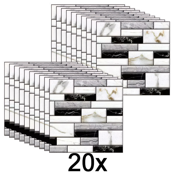2x Vinilos de pared 3D imitiación mármol (10 unidades) | MARBLEBLOCKS